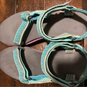 Teal and Gray Sandals